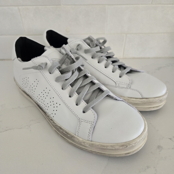 LIKE NEW P448 John YOU CAN SURF LATER Lace-Up Perforated Leather Low Sneakers 39 - Picture 2 of 7